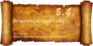 Brachfeld Győző névjegykártya